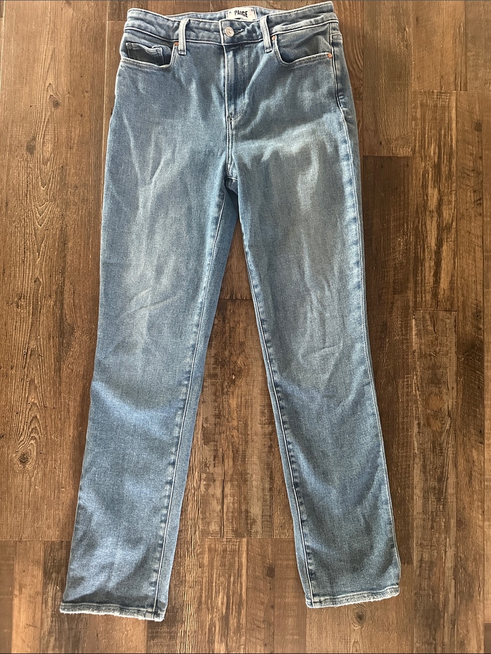 PAIGE Straight Leg Jeans in Light Blue Denim Size 29